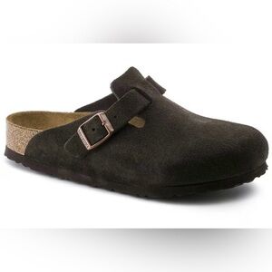 Birkenstock Boston Brown Mocha Suede Clogs
